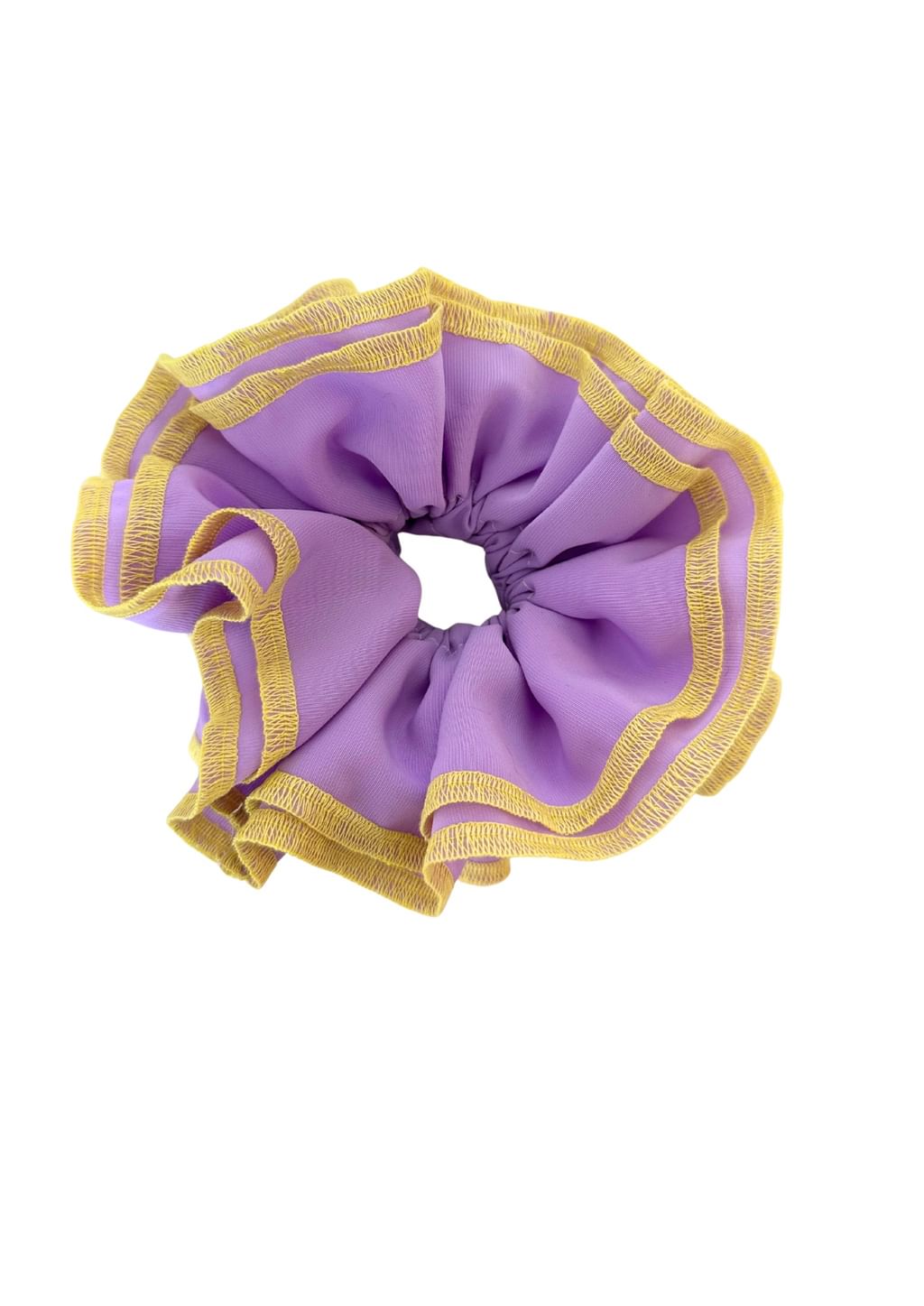 Scrunchie duża fiolet i żółty