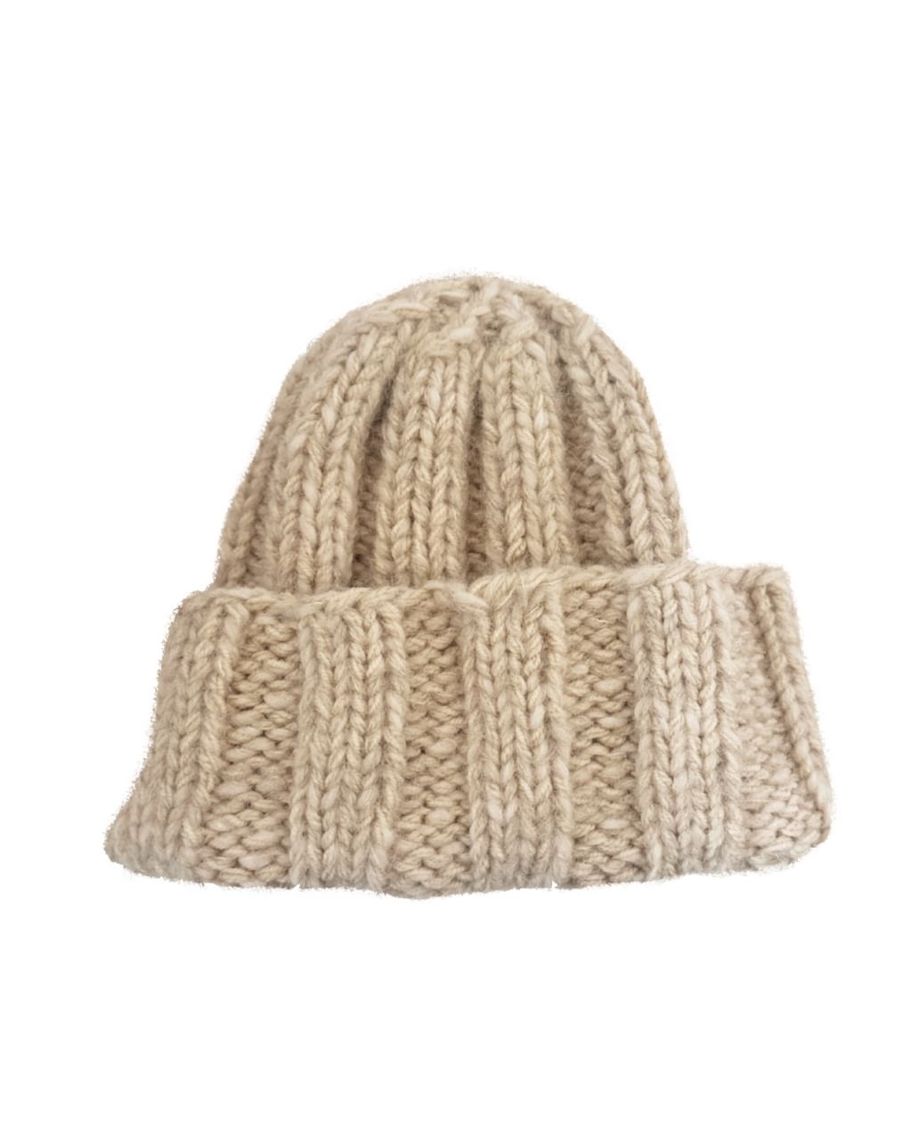 Beżowa czapka z wełną