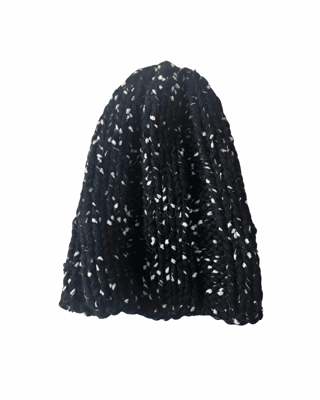 Czarna czapka z wełną