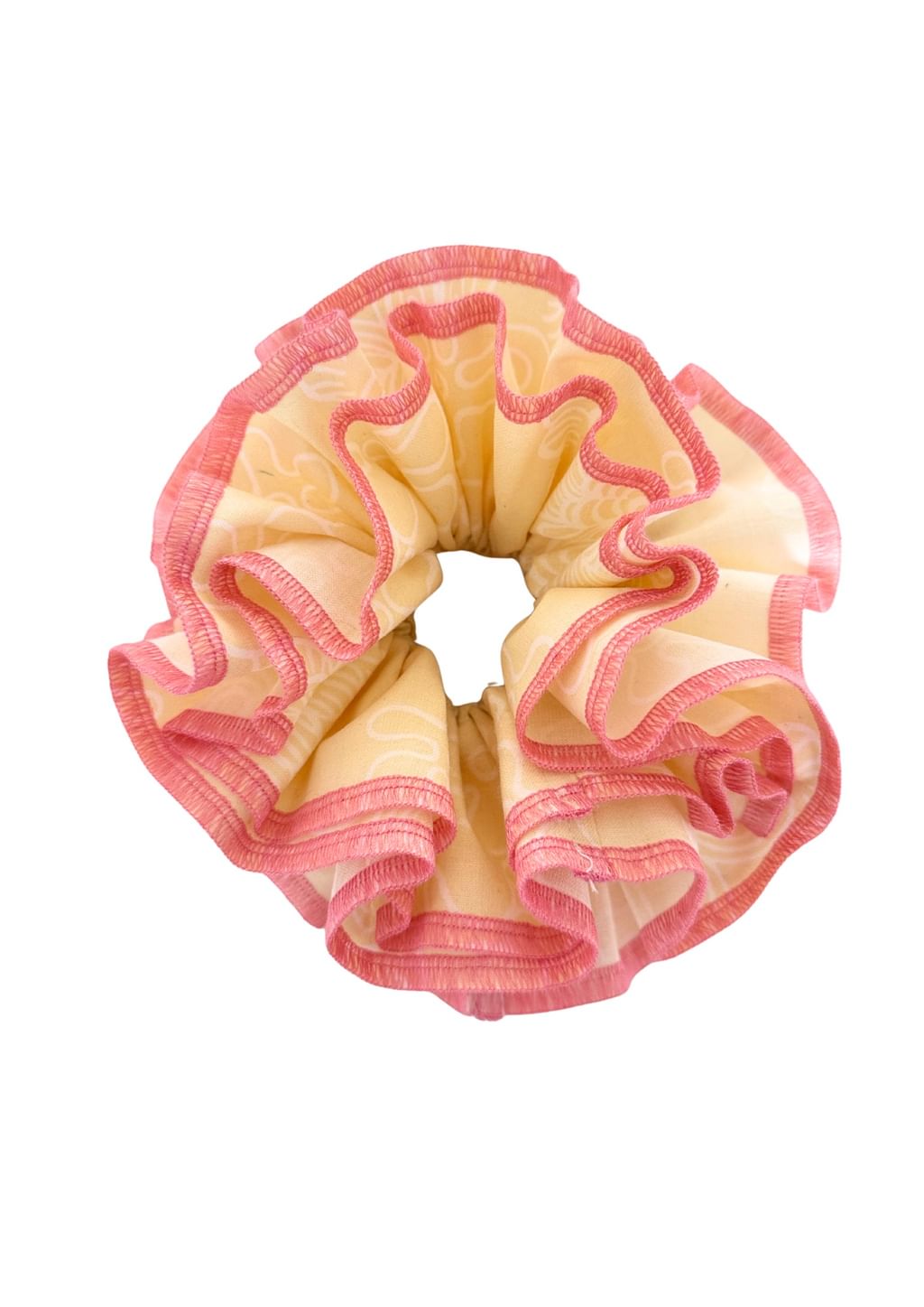 Scrunchie duża masełkowy żółty i brzoskwiniowy 