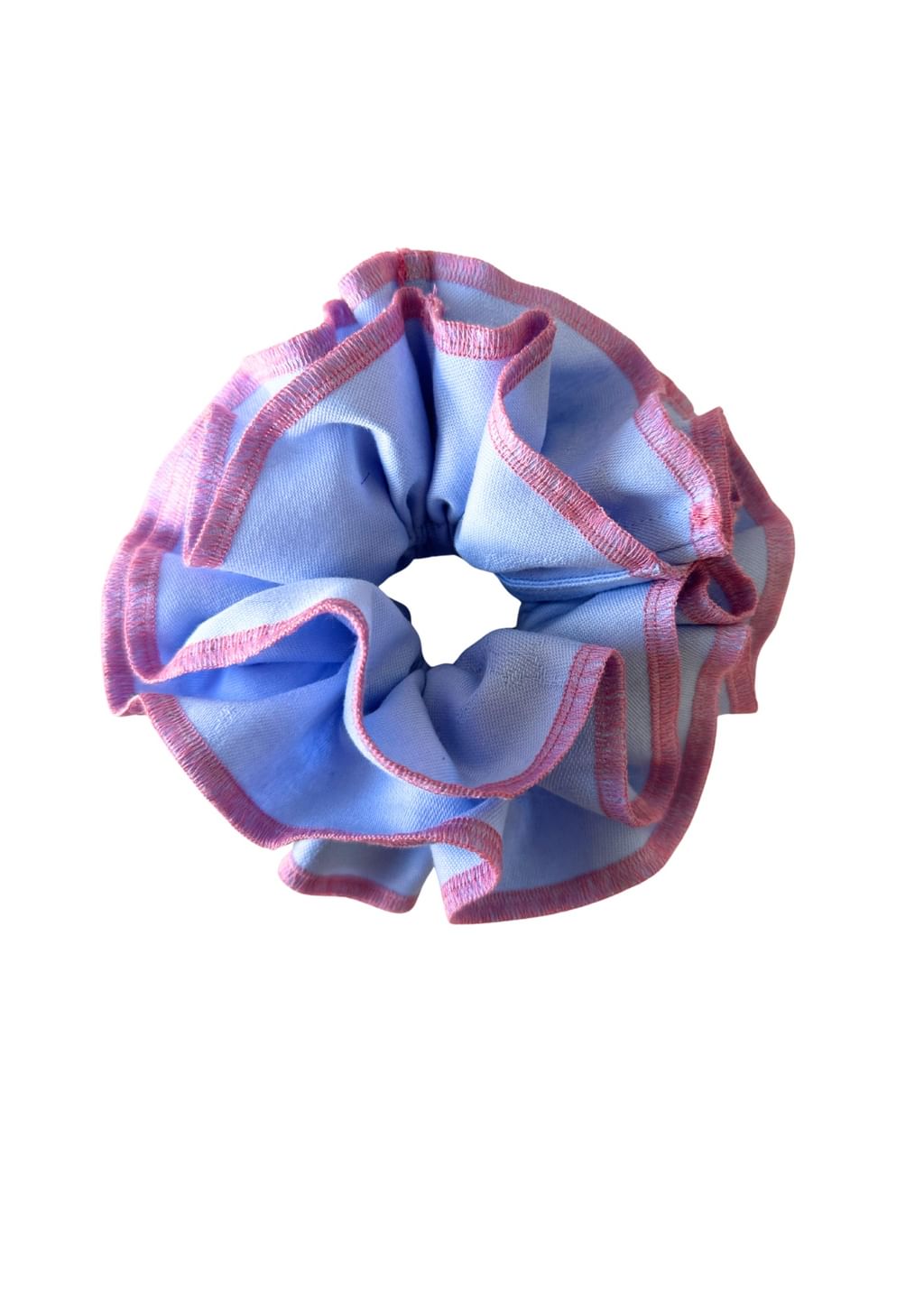 Scrunchie duża błękitny i różowy
