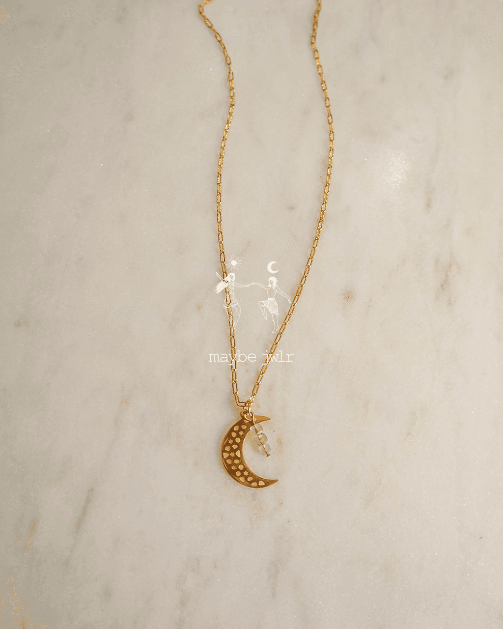 Złoty łańcuszek z ażurowym księżycem Intuicja