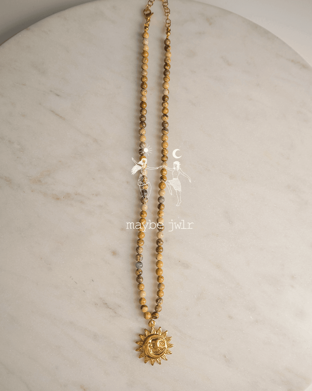 Naszyjnik w kolorach ziemi ze słoneczkiem