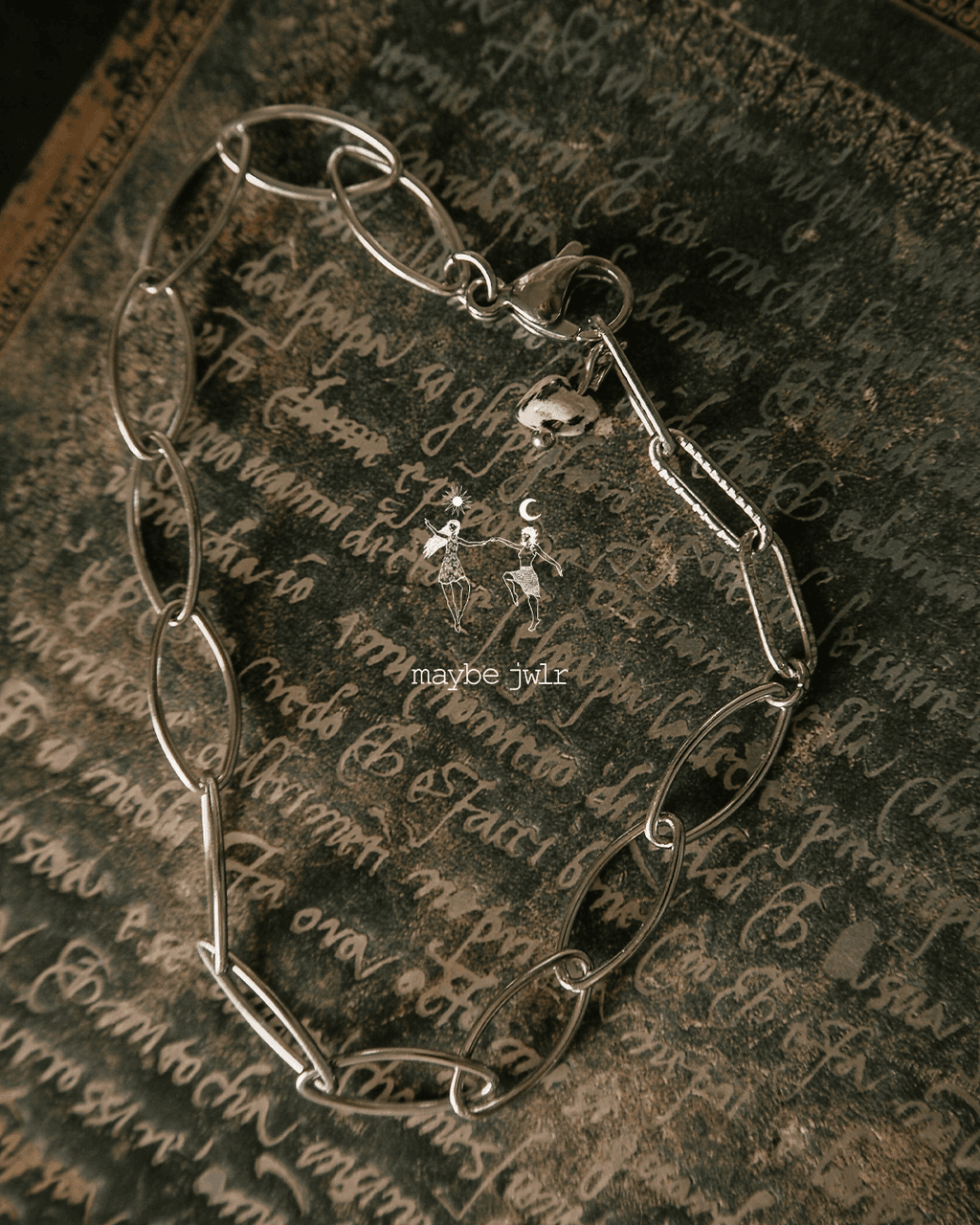 Bransoletka srebrny łańcuch duże oczka