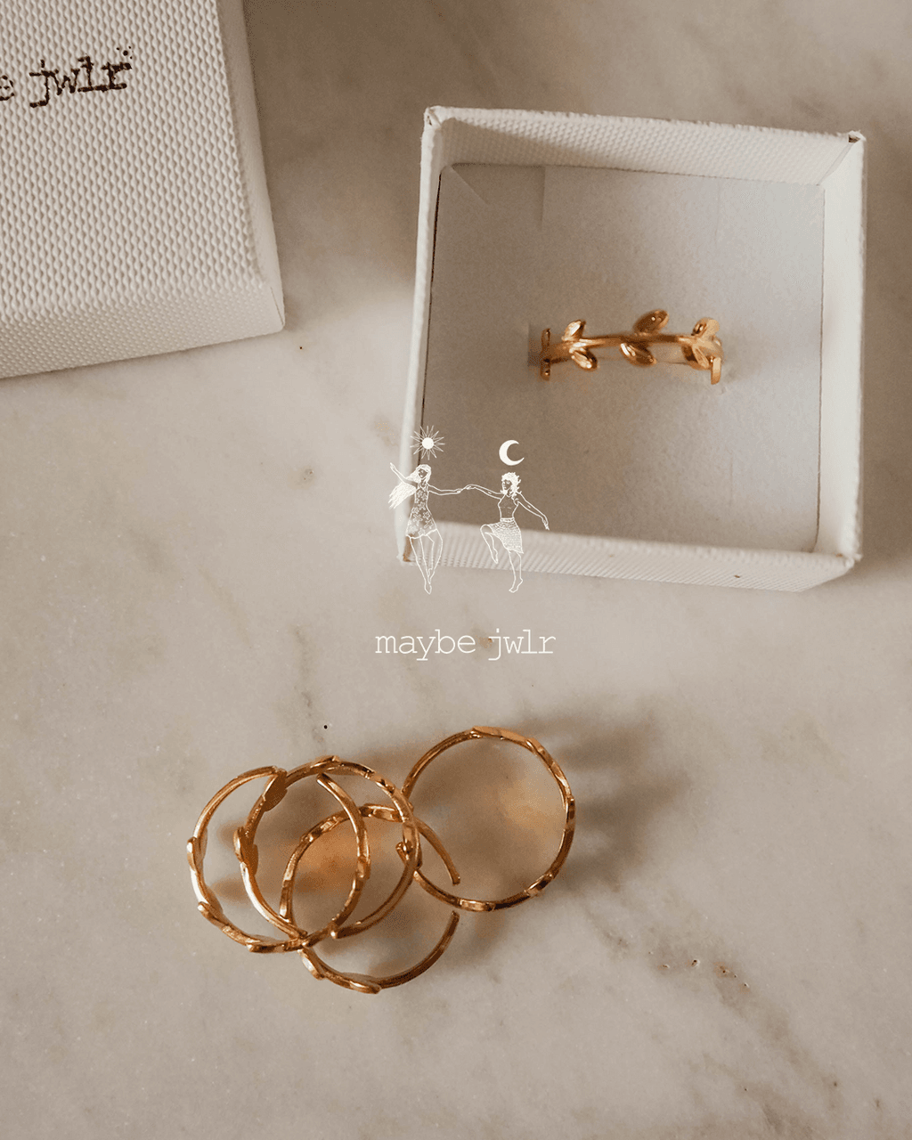 Pierścionek regulowany listki