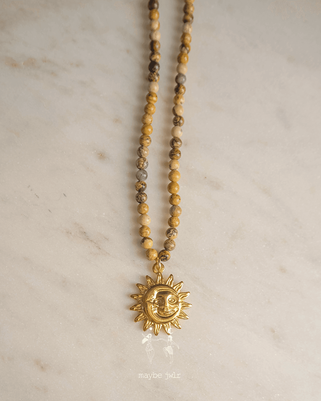 Naszyjnik w kolorach ziemi ze słoneczkiem