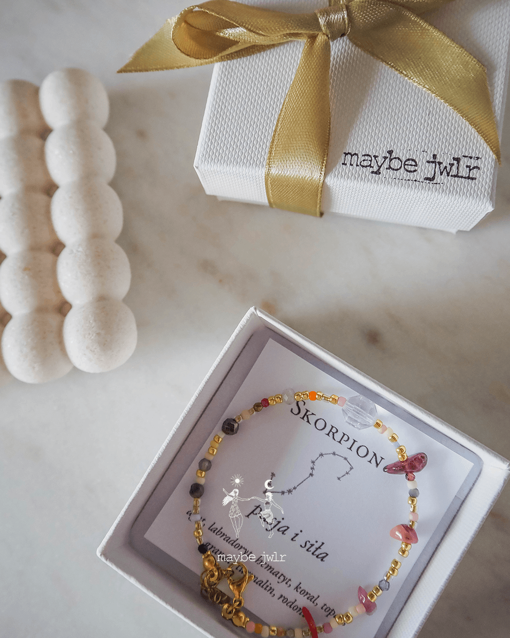 Bransoletka Zodiakalna z Naturalnych Kamieni Skorpion