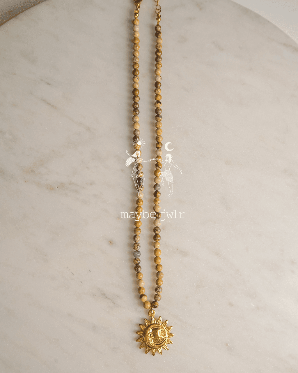 Naszyjnik w kolorach ziemi ze słoneczkiem