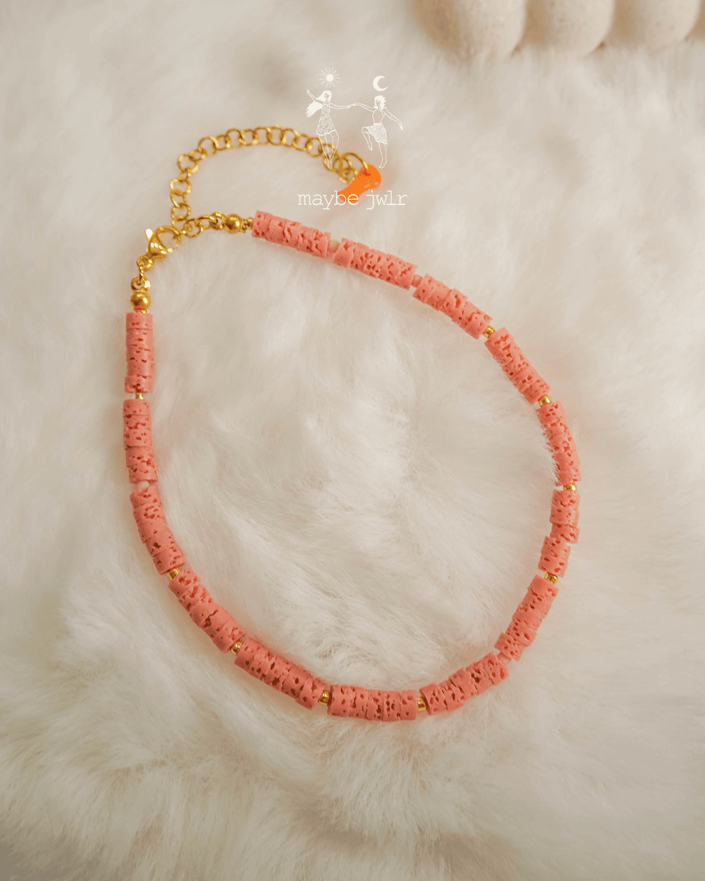 Bransoletka na nogę na kostkę z lawy wulkanicznej