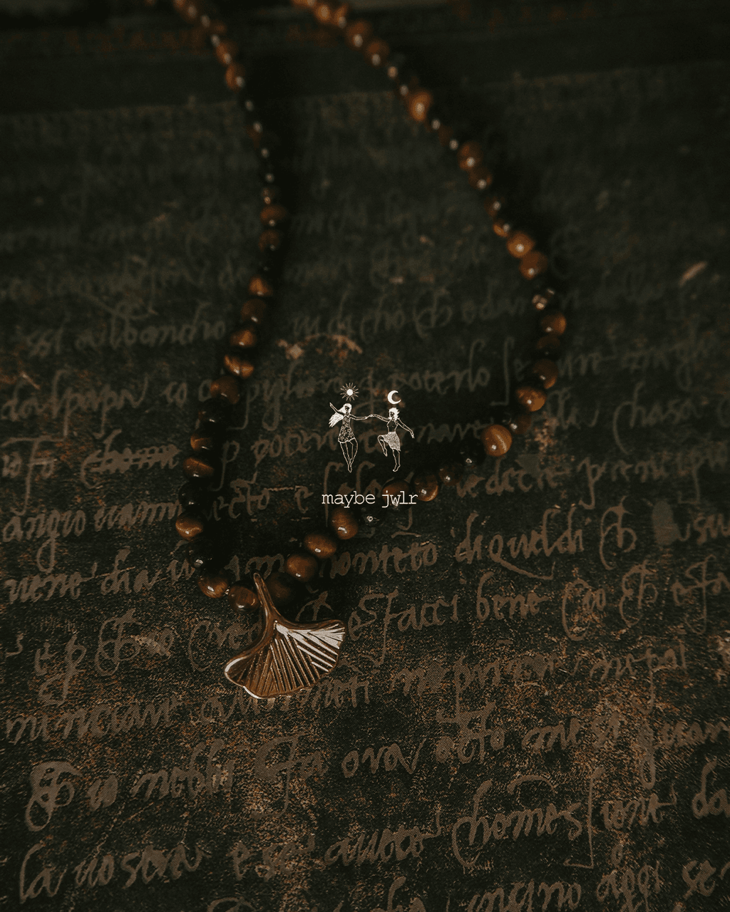 Naszyjnik z tygrysiego oka z miłorzębem