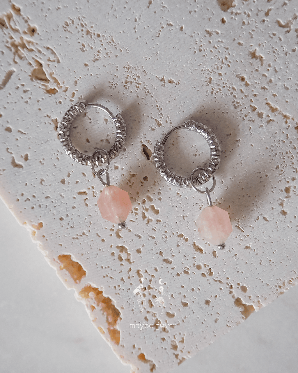 Kolczyki 2w1 z zawieszką srebrne kwarc