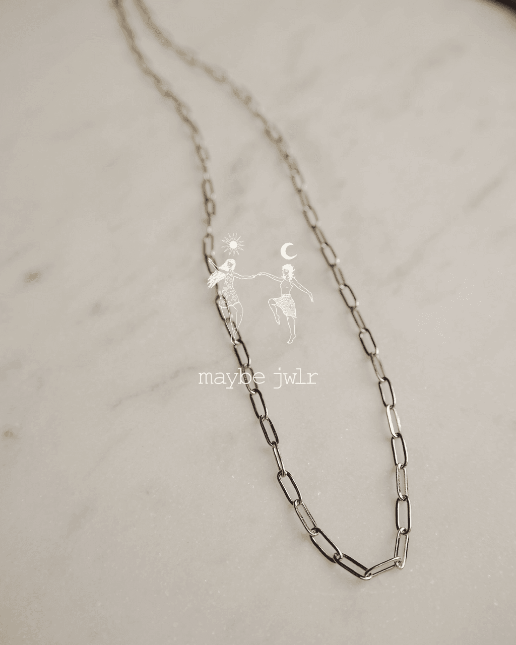 Naszyjnik Łańcuch srebrny spinacz