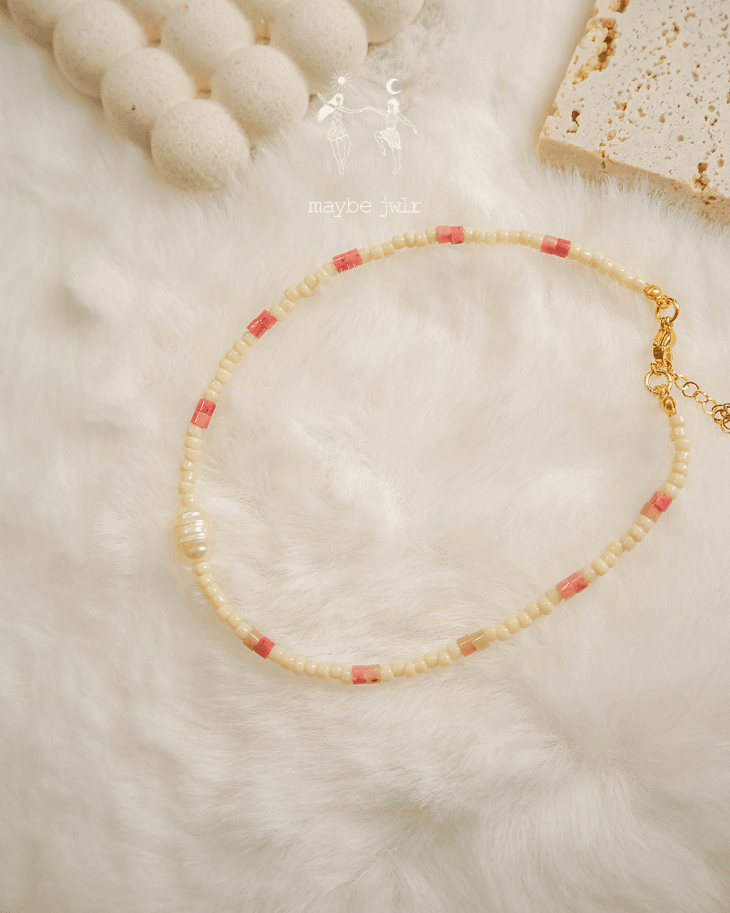 Bransoletka na nogę na kostkę z koralików