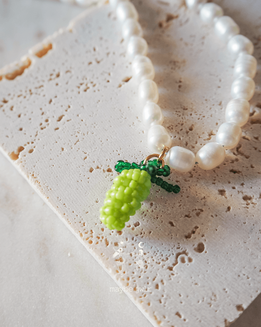  Naszyjnik Winogrono z pereł i koralików