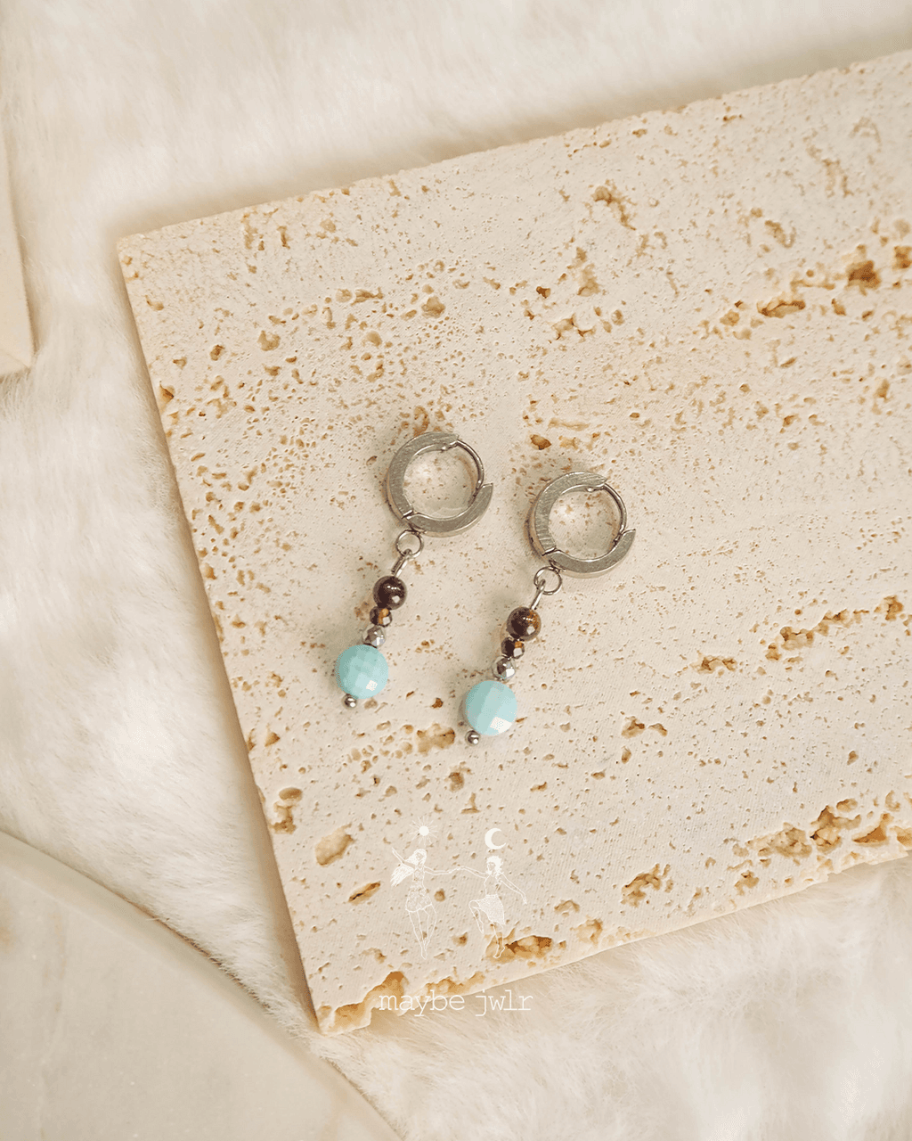 Kolczyki srebrne z kamieniami