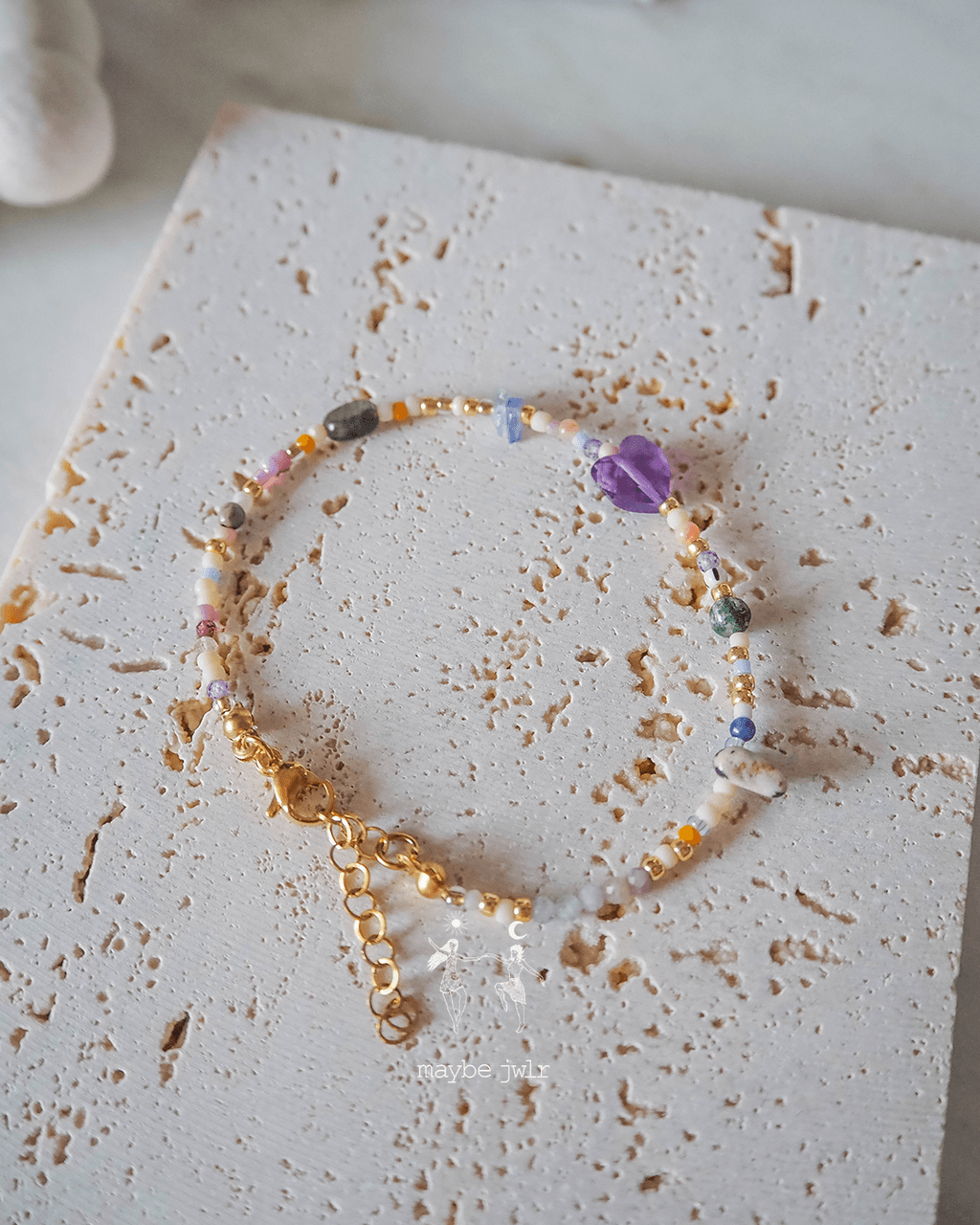 Bransoletka Zodiakalna z Naturalnych Kamieni Ryby