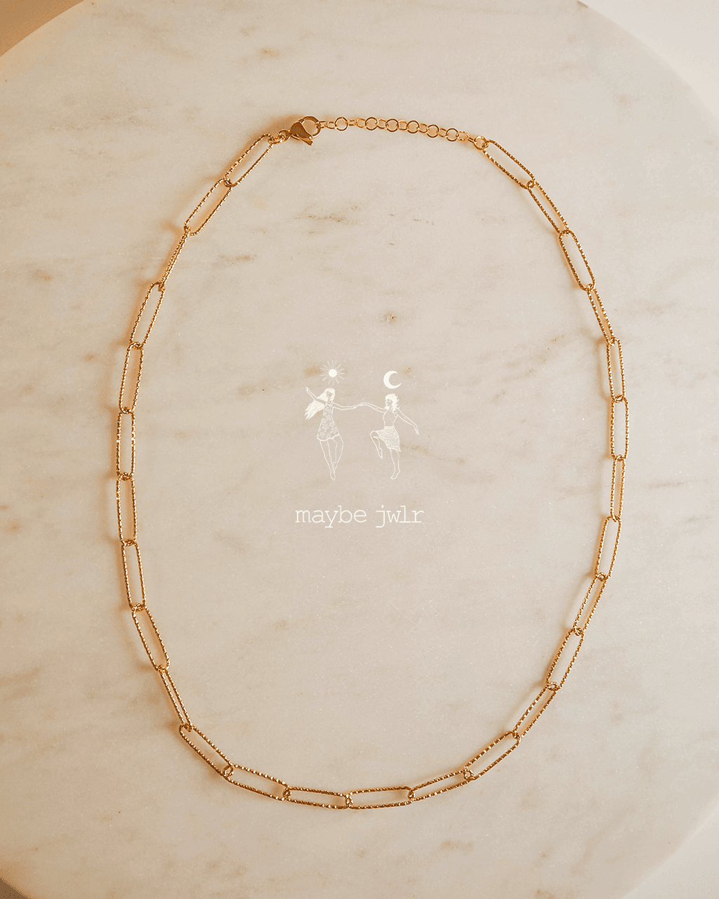 Łańcuch na szyję typu spinacz karbowany