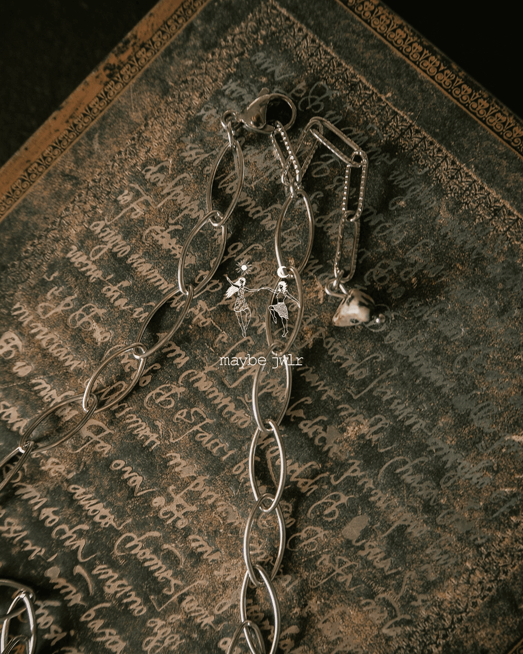 Naszyjnik srebrny łańcuch duże oczka