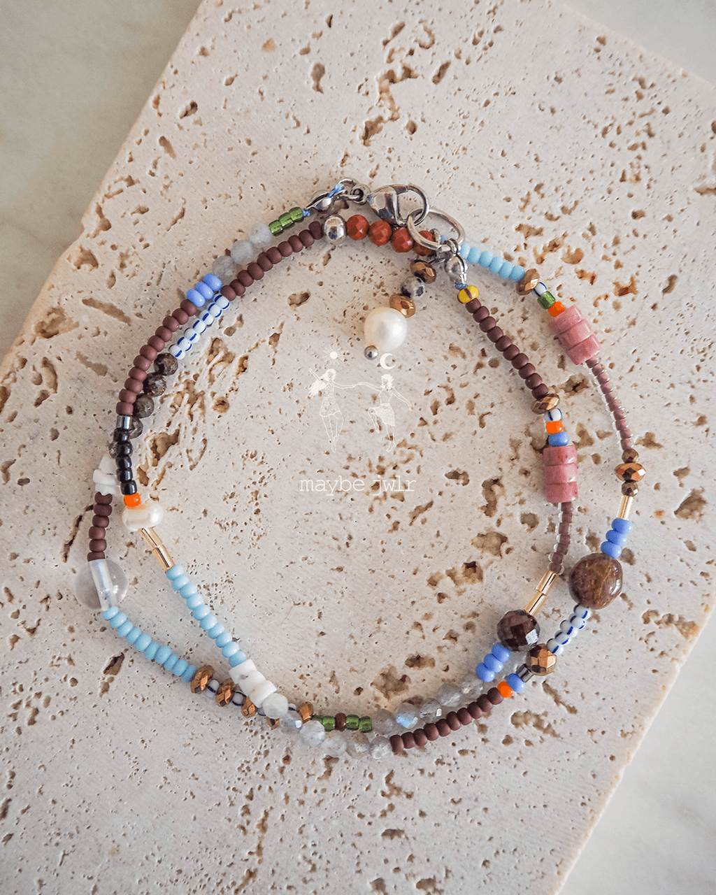 Kolorowy naszyjnik z kamieni naturalnych boho