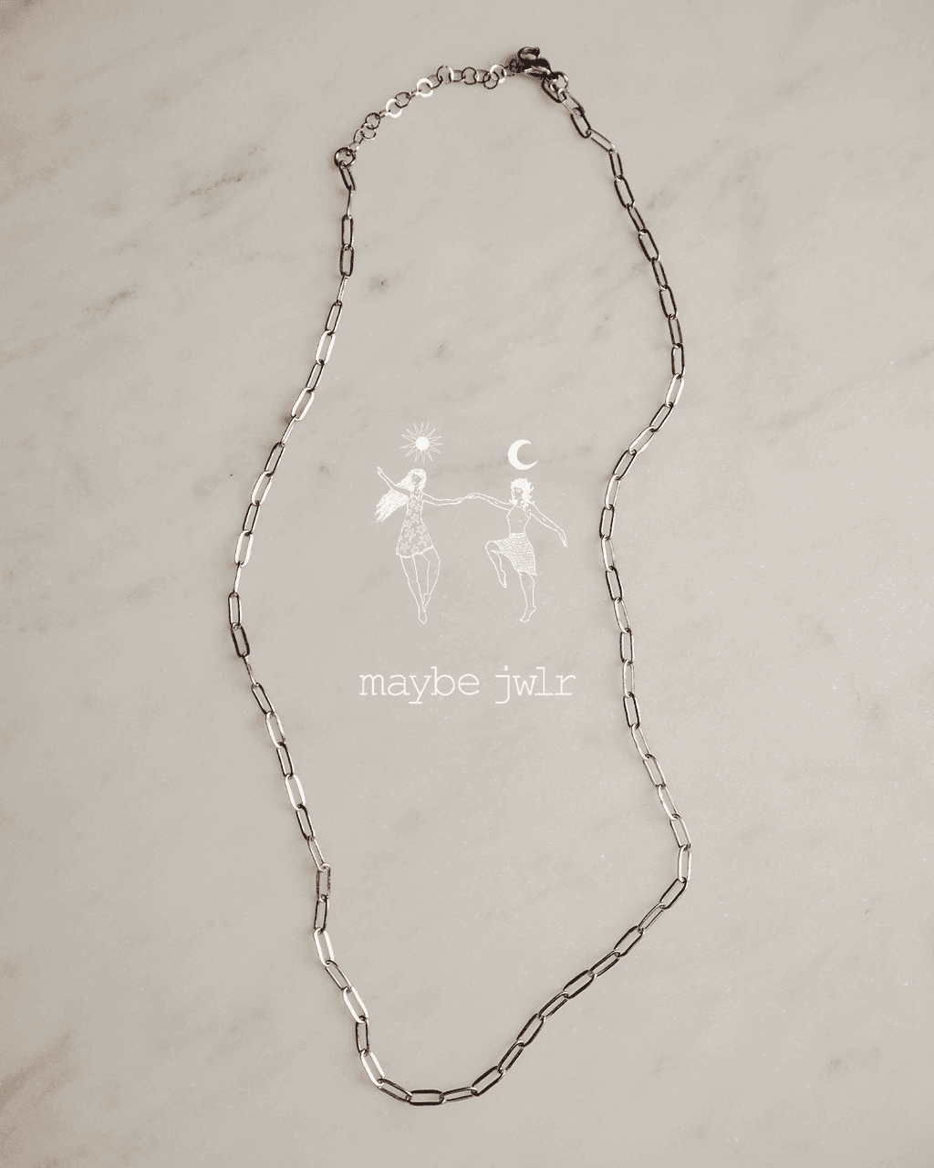 Naszyjnik Łańcuch srebrny spinacz