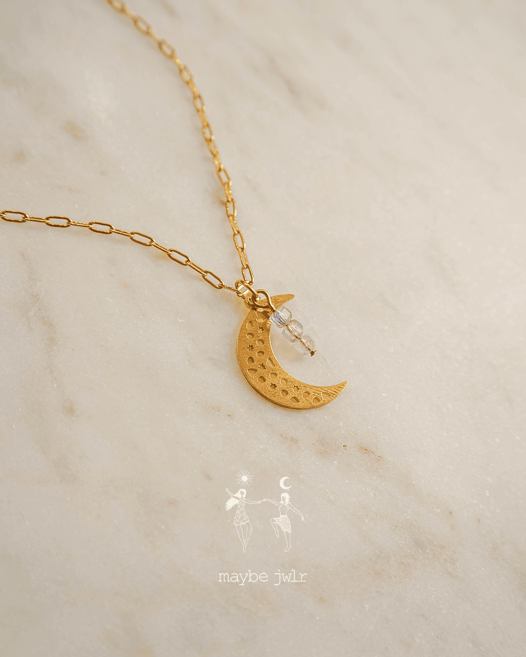 Złoty łańcuszek z ażurowym księżycem Intuicja