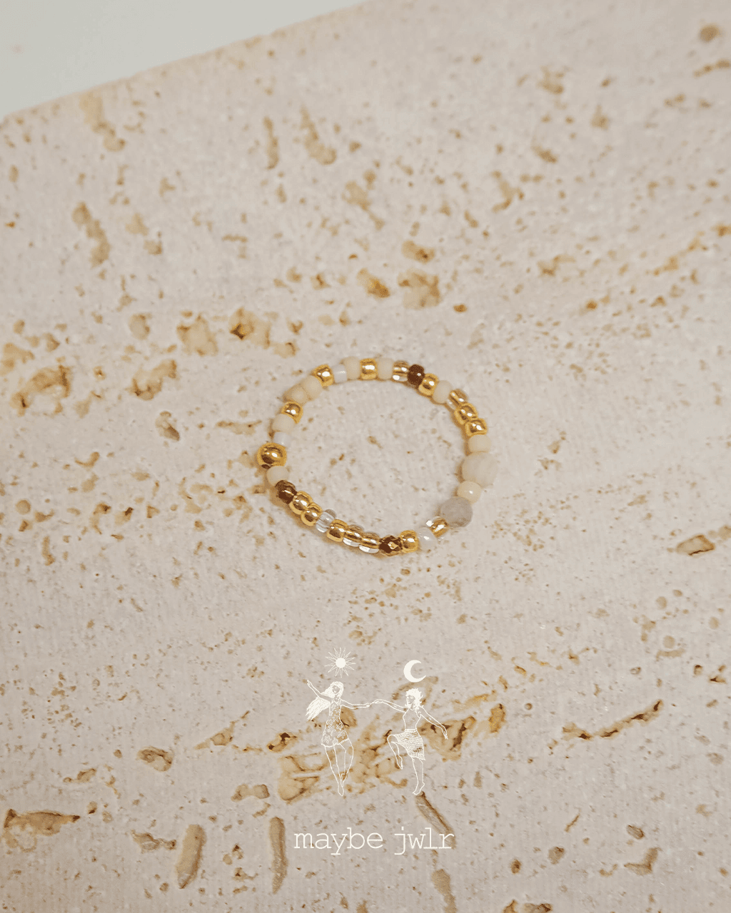 Pierścionek elastyczny Mix&Match kwarc i ametyst 60mm