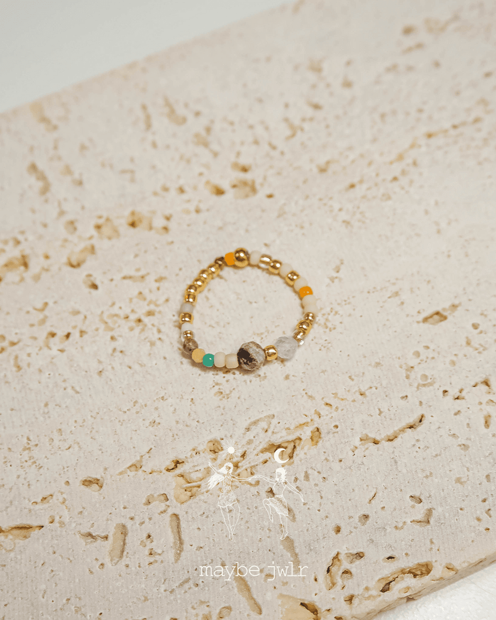 Pierścionek elastyczny Mix&Match jaspis 58 mm 