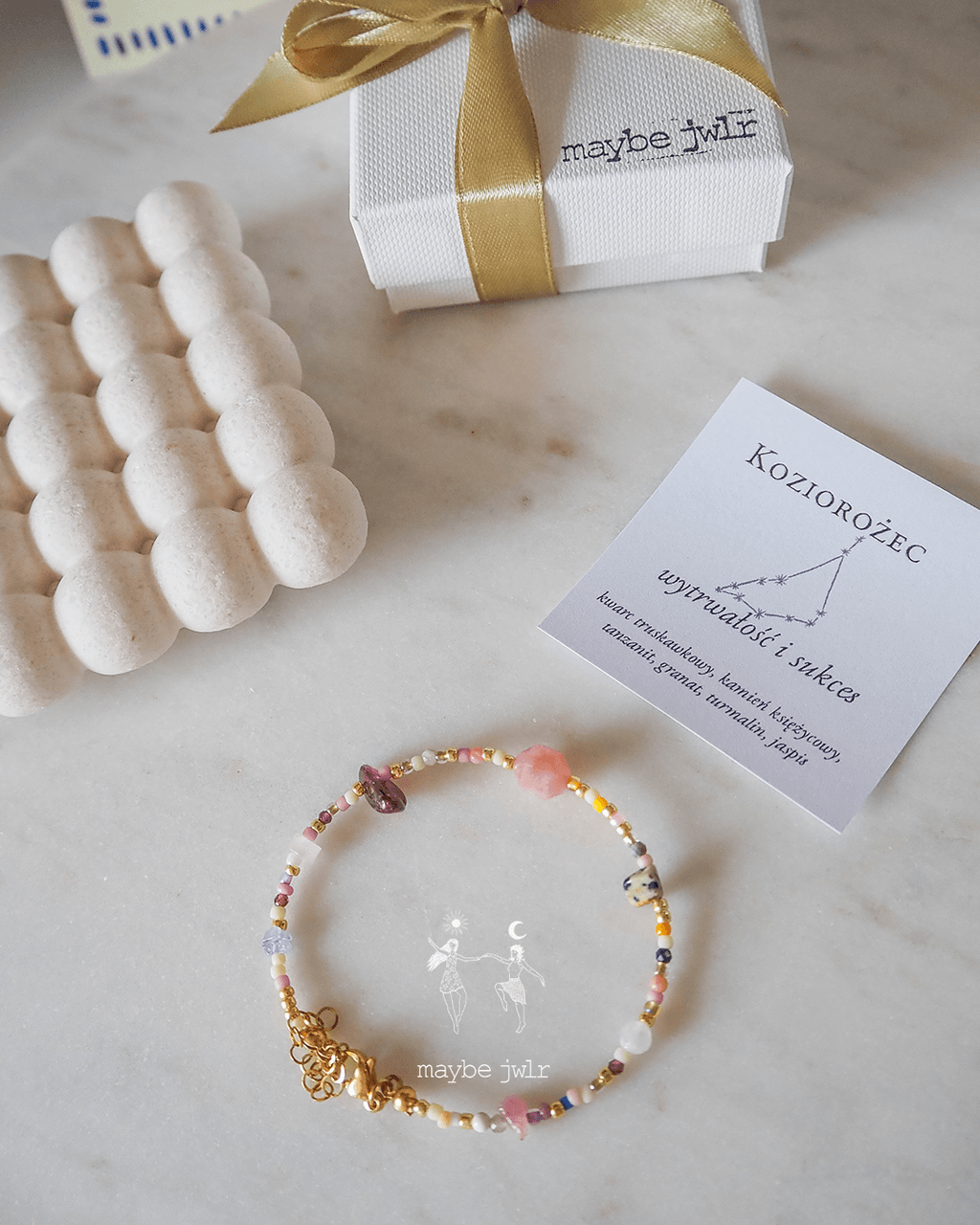Bransoletka Zodiakalna z Naturalnych Kamieni Koziorożec