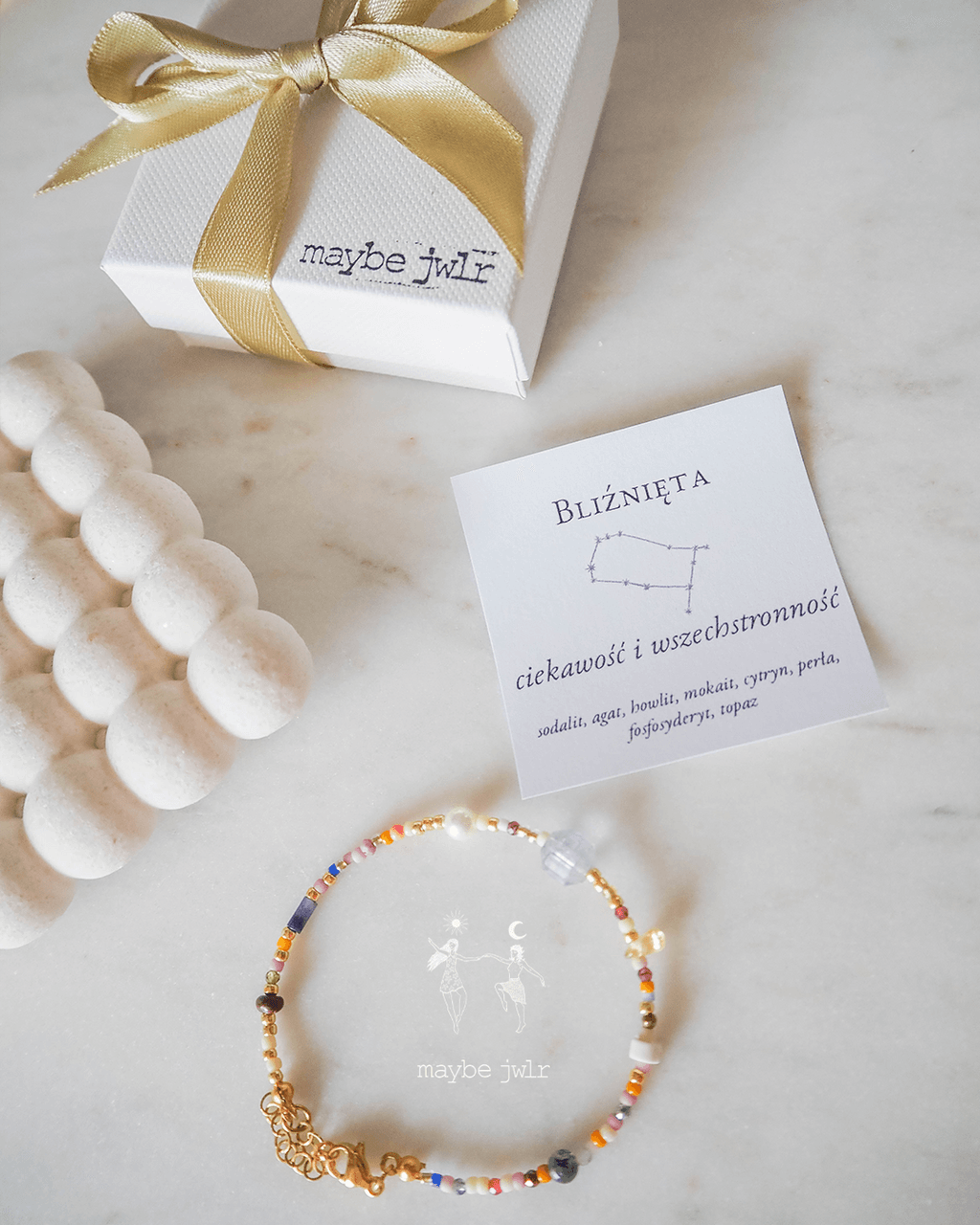 Bransoletka Zodiakalna z Naturalnych Kamieni Bliźnięta