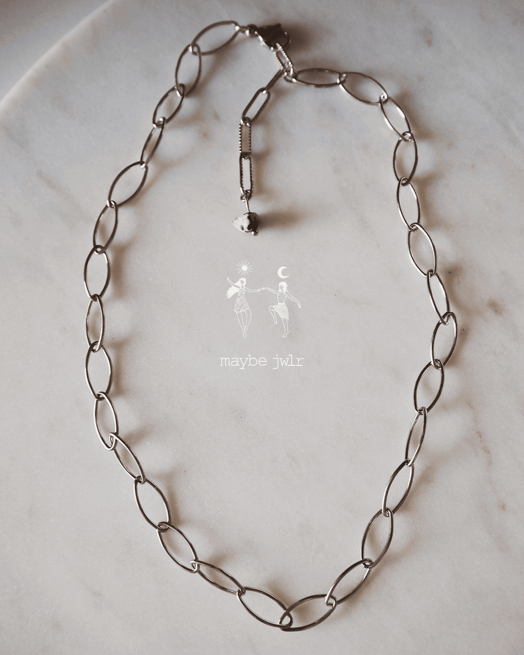 Naszyjnik srebrny łańcuch duże oczka