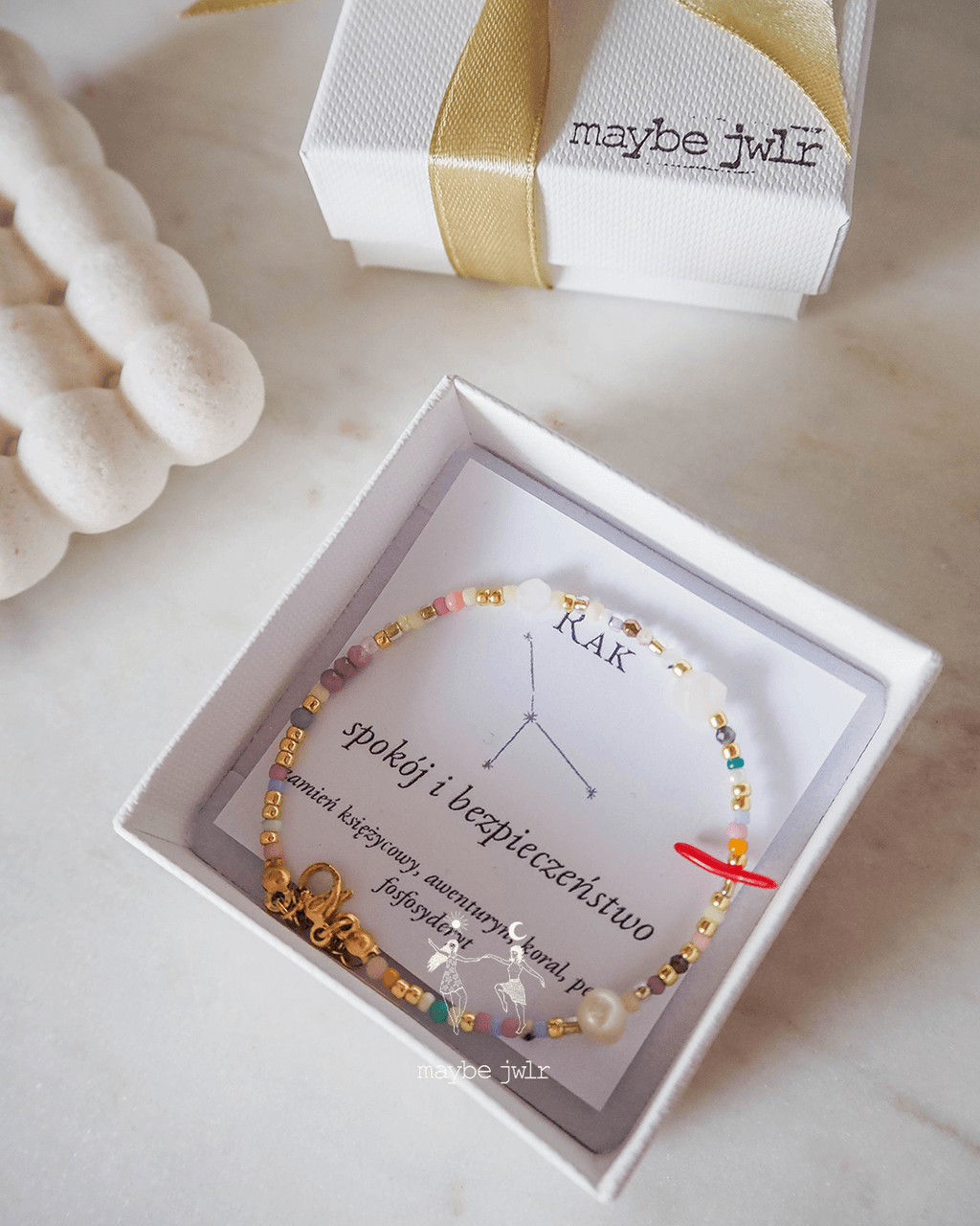 Bransoletka Zodiakalna z Naturalnych Kamieni Rak