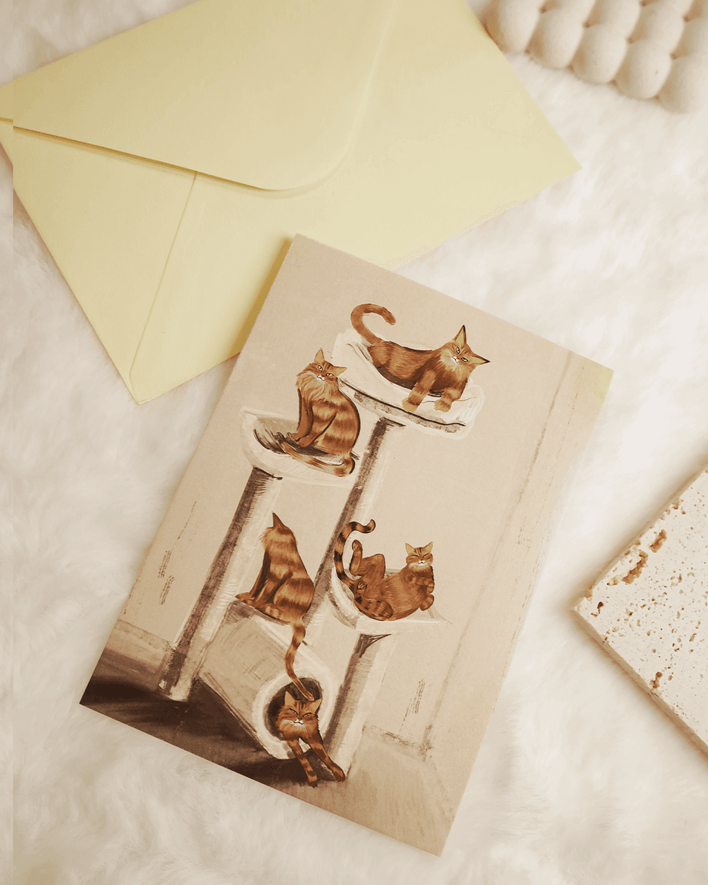 Pocztówka Ilustracja Koty