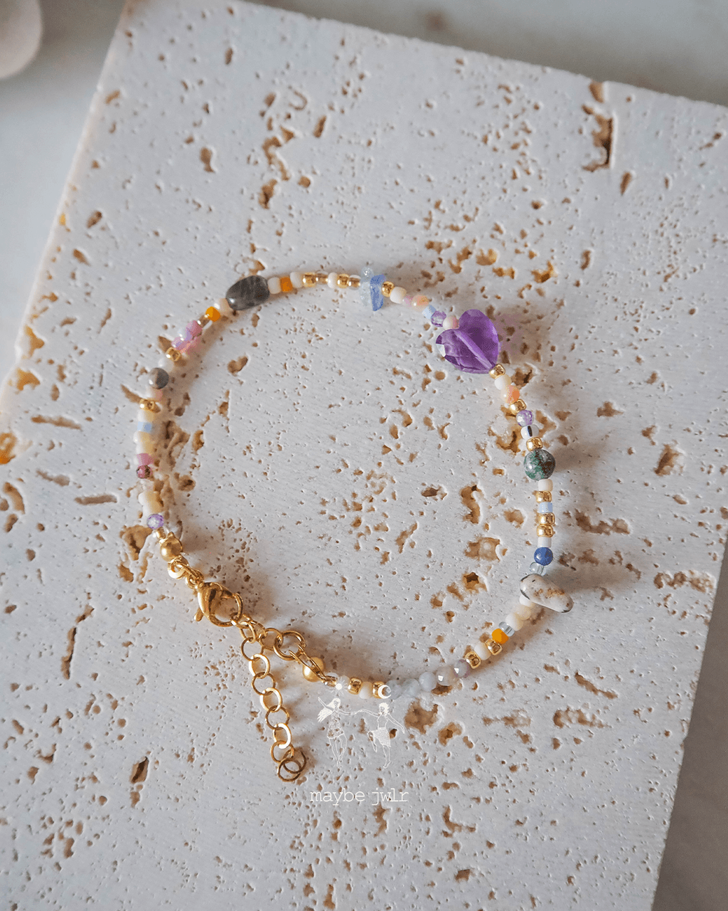 Bransoletka Zodiakalna z Naturalnych Kamieni Ryby