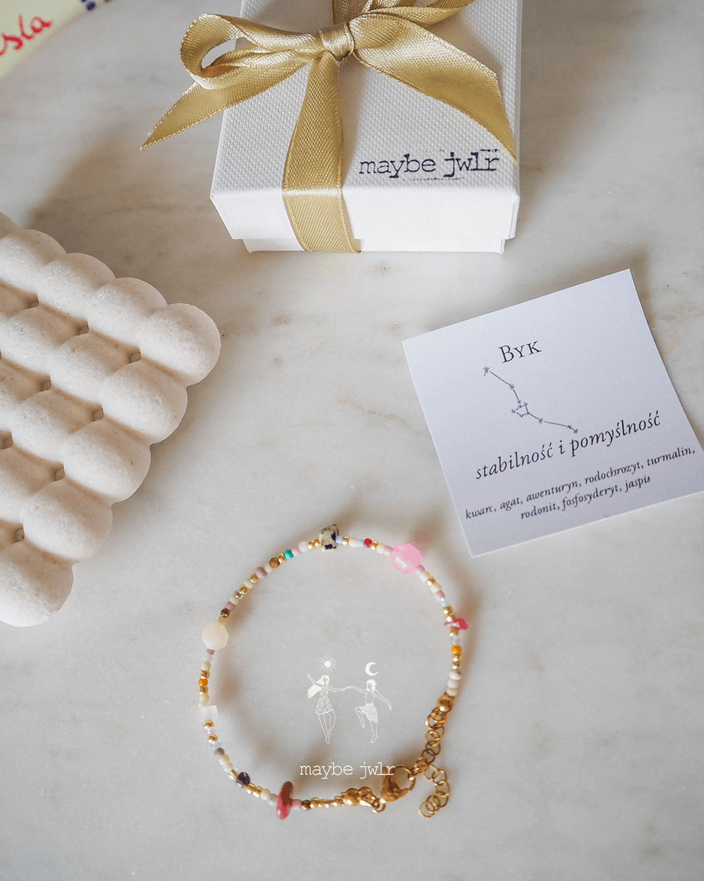 Bransoletka Zodiakalna z Naturalnych Kamieni Byk