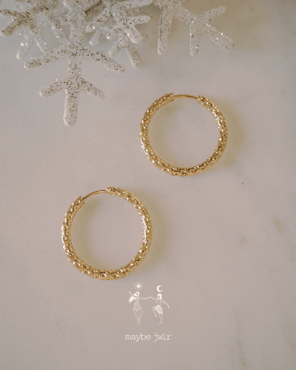 Kolczyki pozłacane Statement Hoops
