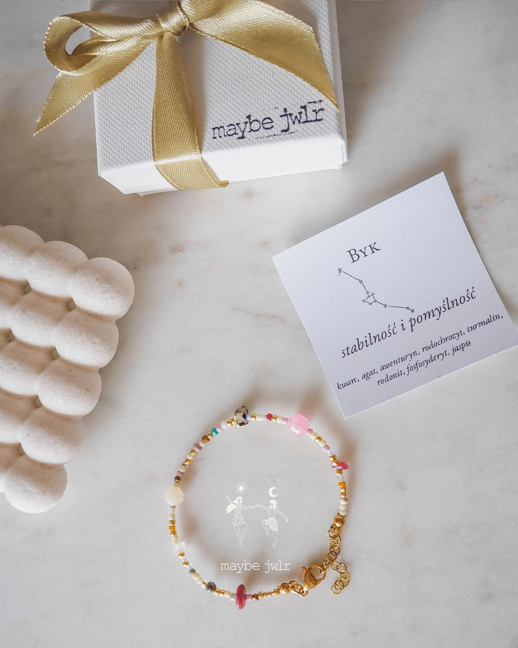 Bransoletka Zodiakalna z Naturalnych Kamieni Byk