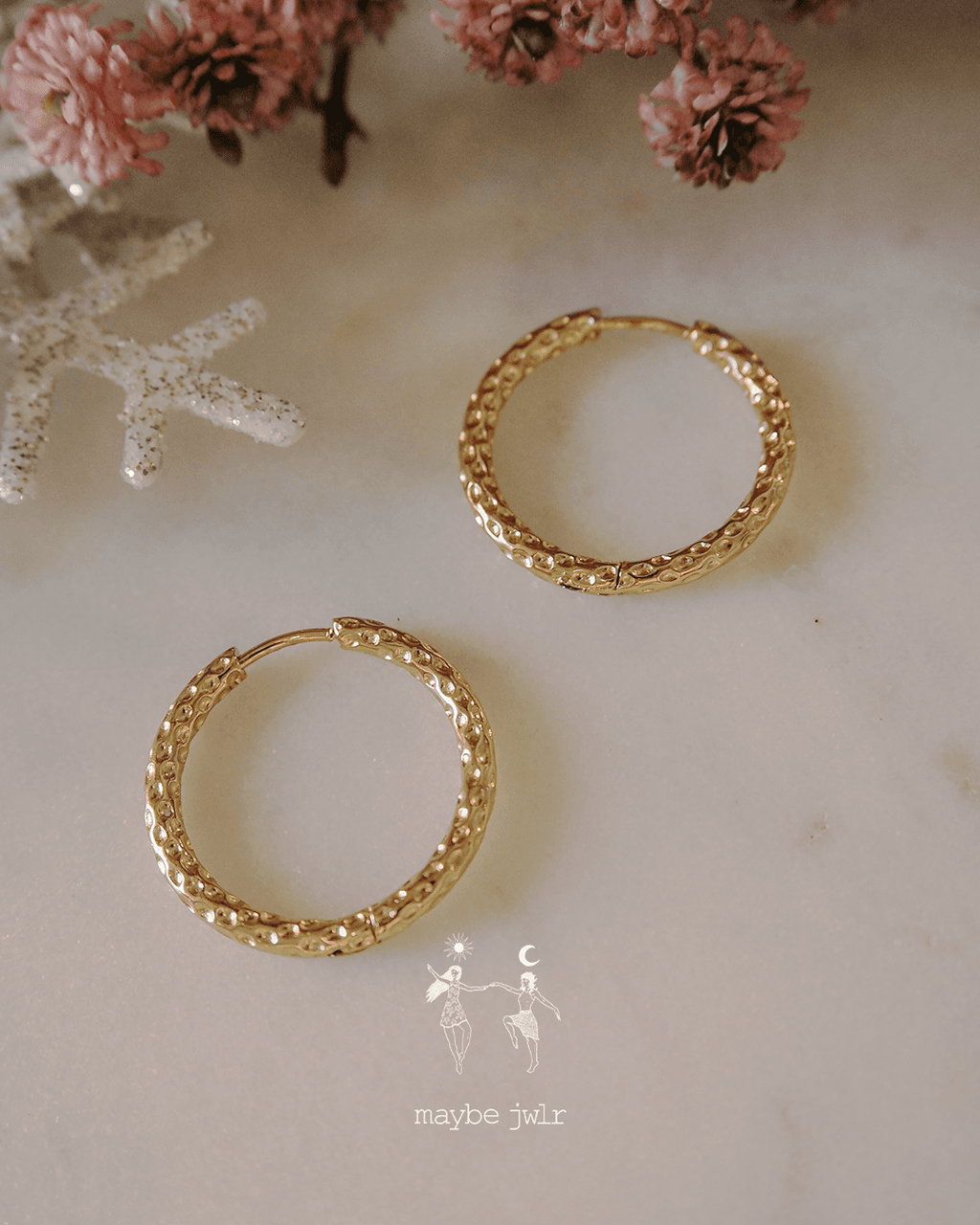 Kolczyki pozłacane Statement Hoops