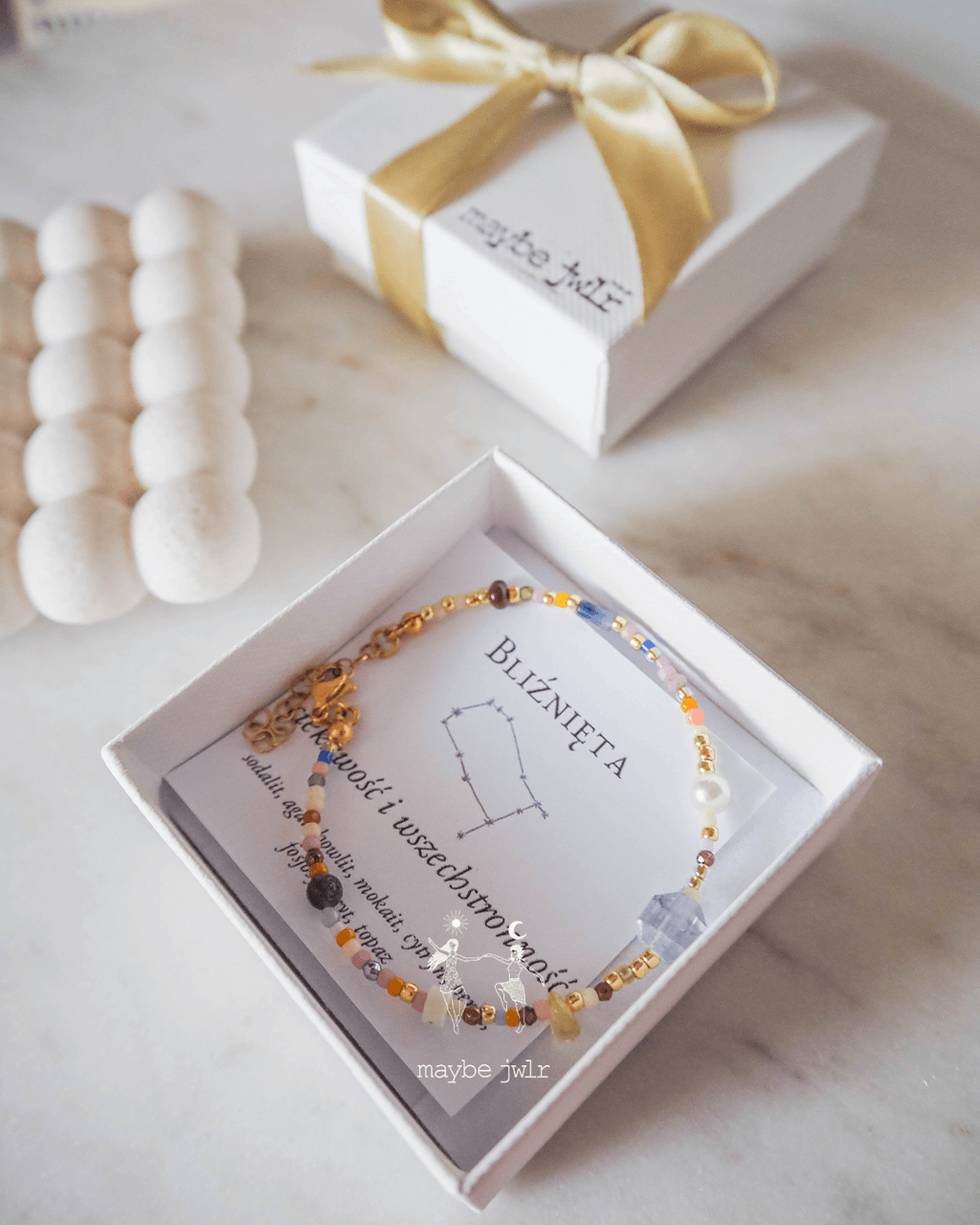 Bransoletka Zodiakalna z Naturalnych Kamieni Bliźnięta