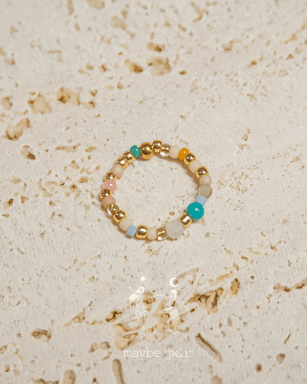 Pierścionek elastyczny Mix&Match turkus 50 mm