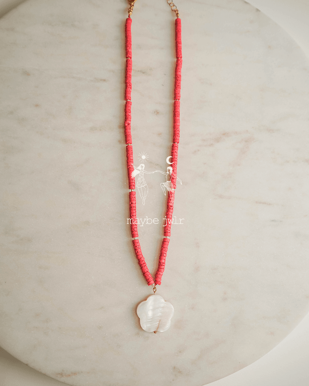 SINA naszyjnik z lawy wulkanicznej z kwiatem