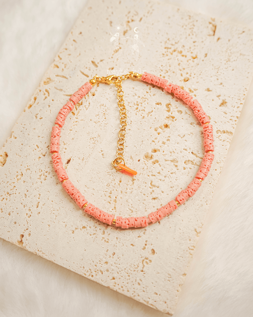 Bransoletka na nogę na kostkę z lawy wulkanicznej