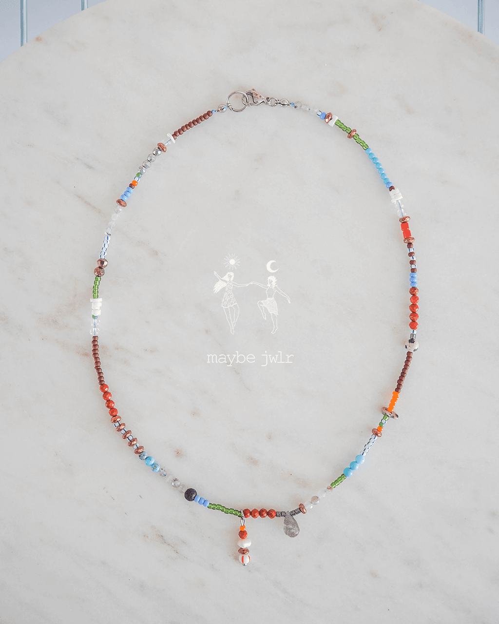 Kolorowy naszyjnik z kamieni naturalnych boho