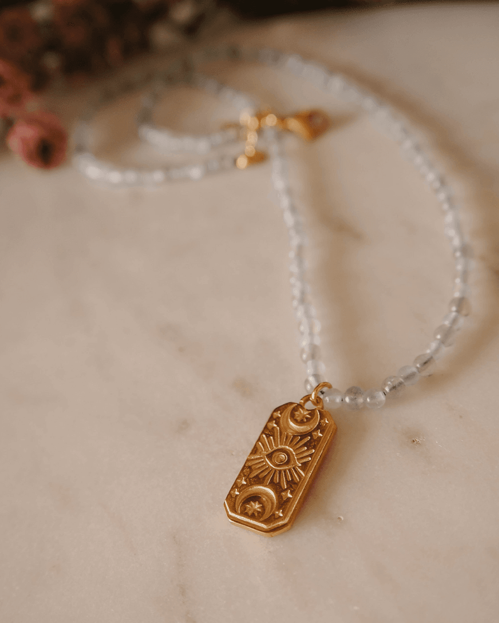 Naszyjnik Zorza Polarna z labradorytu