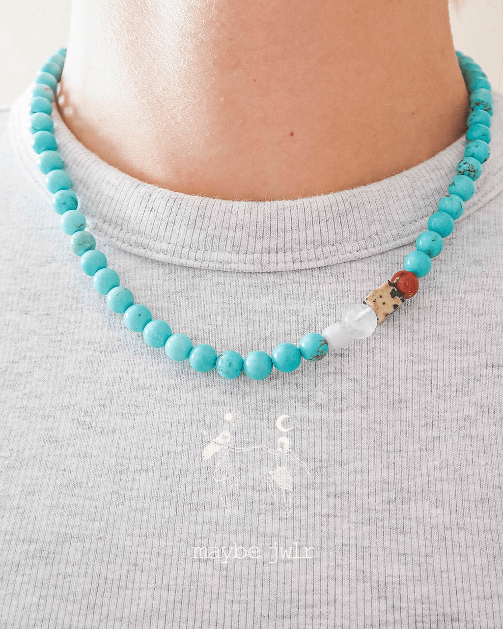 Choker z turkusowych kamieni