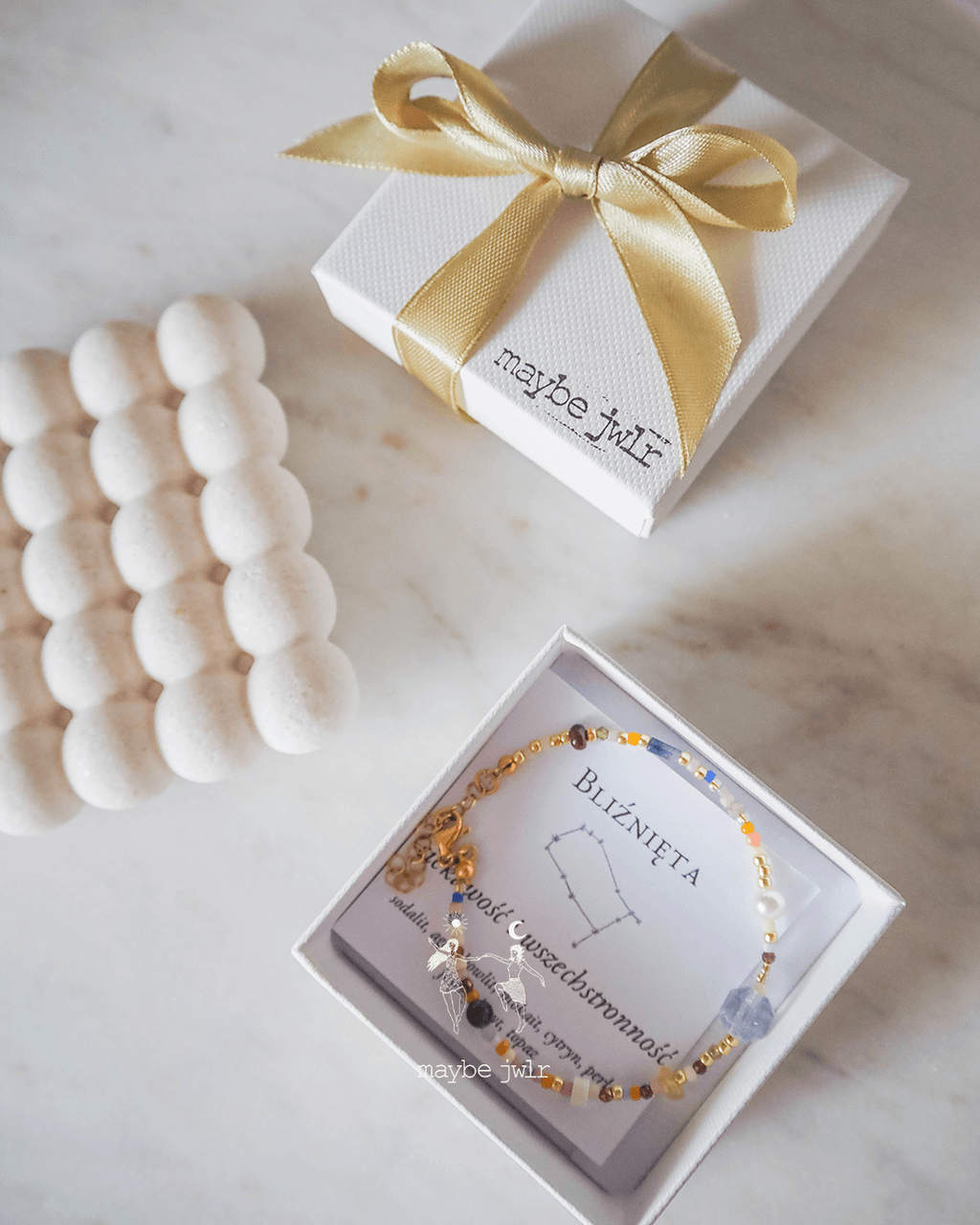 Bransoletka Zodiakalna z Naturalnych Kamieni Bliźnięta