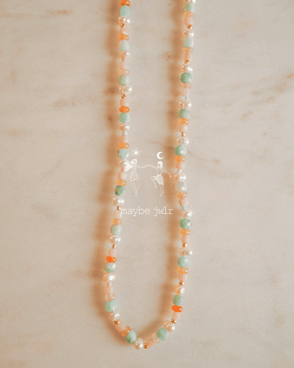 Naszyjnik pastelowy z kamieni naturalnych