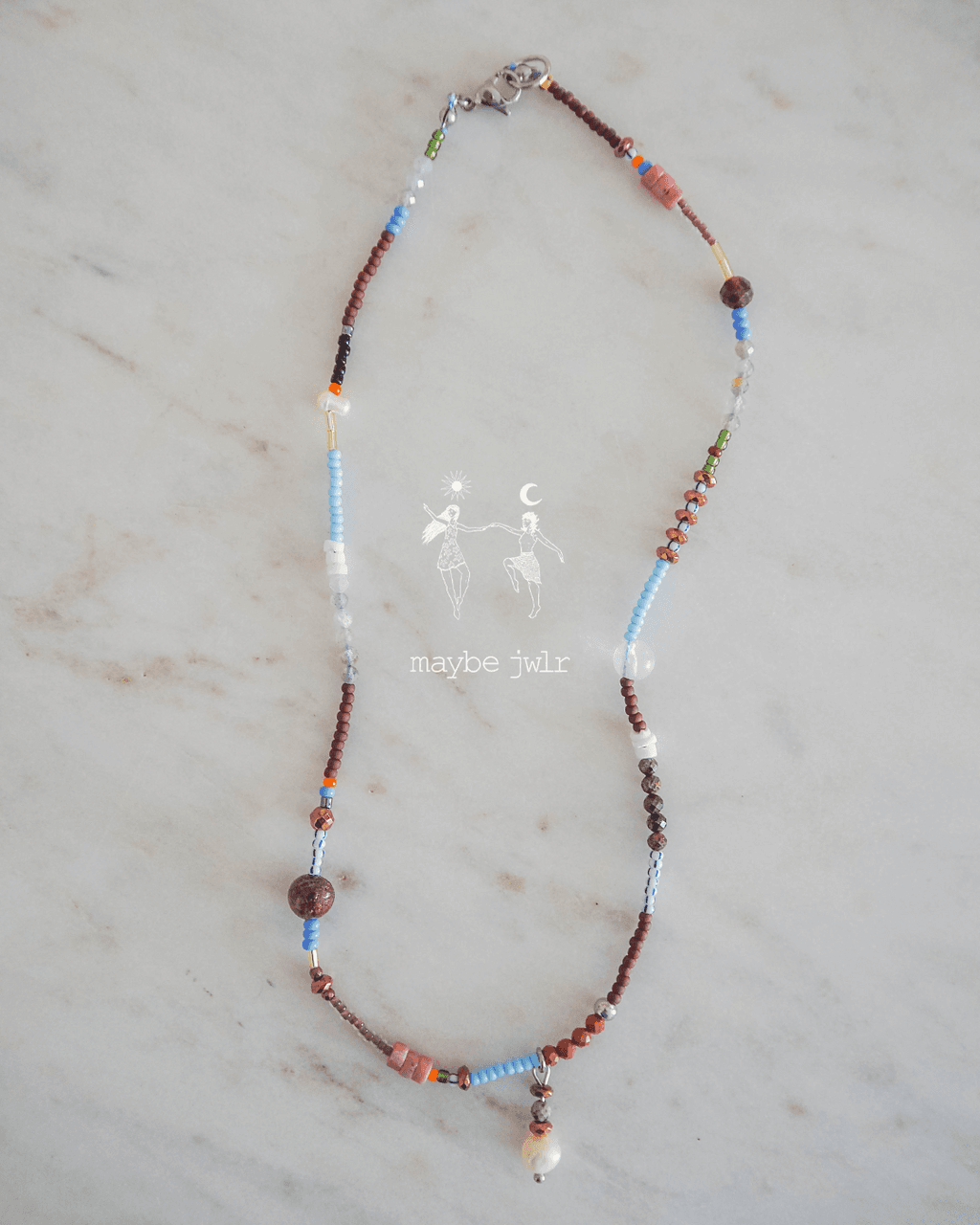 Kolorowy naszyjnik z kamieni naturalnych boho