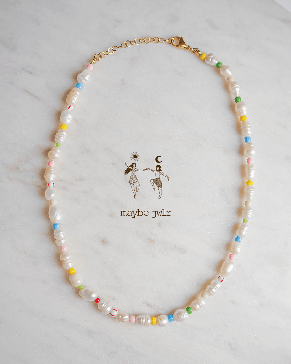 Nieregularny naszyjnik z pereł z koralikami