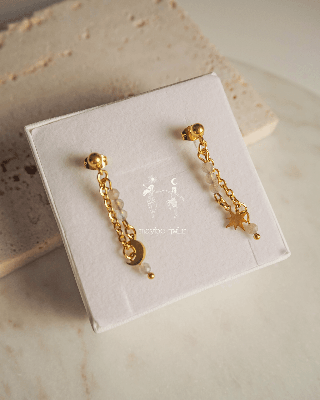 Kolczyki pozłacane Star & Moon