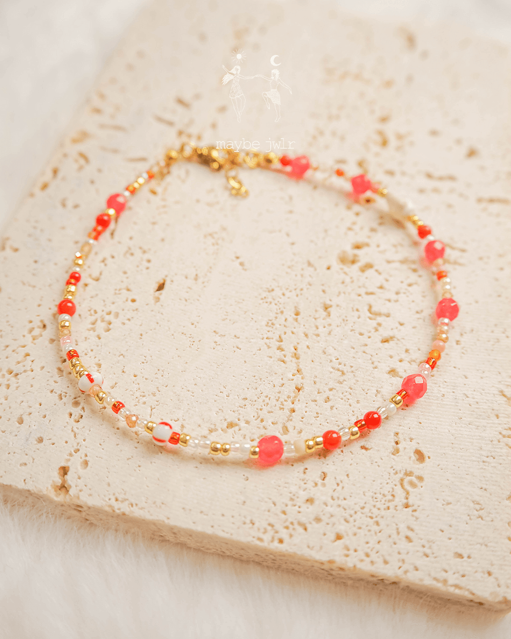 Bransoletka na nogę na kostkę z koralików